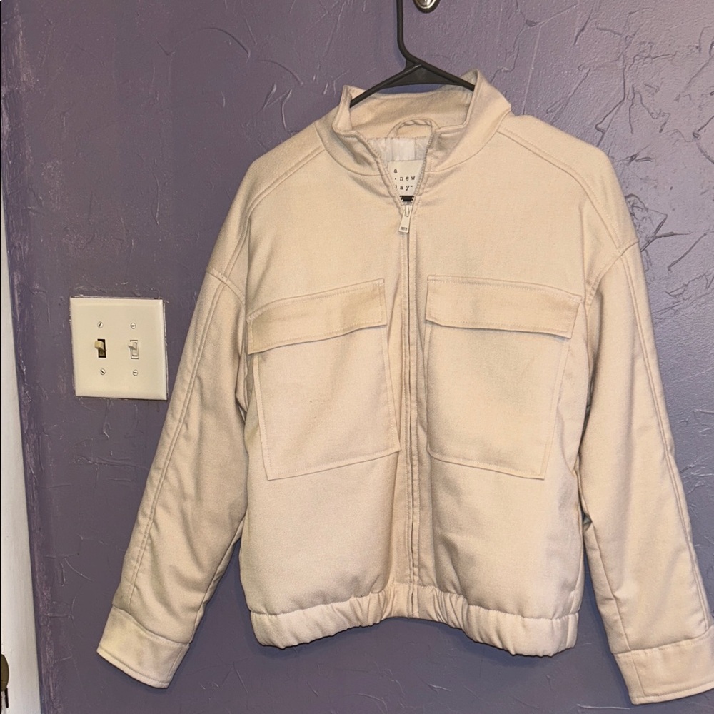 a new day Beige Zip-Up Jacket
